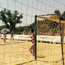 Сетка защитная за воротами для пляжного гандбола 2